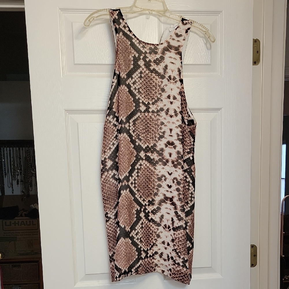 Snake Print Sleeveless Dress